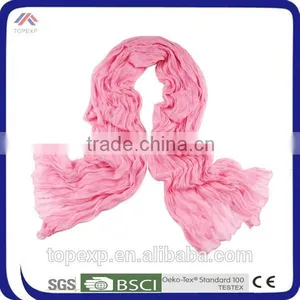 Single Color Chiffon Scarf Crinkle Medium Scarf thumbnail-5