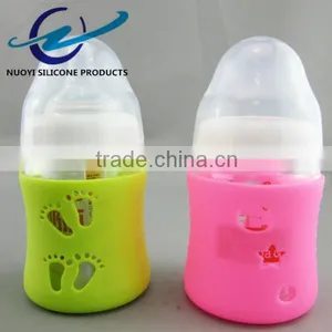 Hollow Out Colorful Silicone Cup Sleeve Use for Baby Bottle thumbnail-4