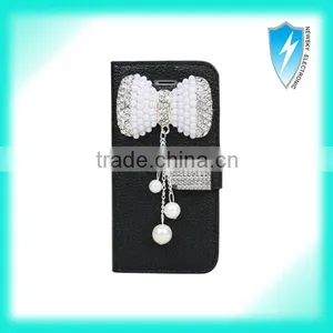 Flip Style Bling Diamond Good Leather Magnetic Case Cover For Iphone 5 thumbnail-5