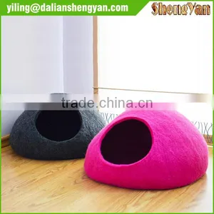 Felt Cat Cave Handmade Indoor 100% Wool Cat Bed thumbnail-4