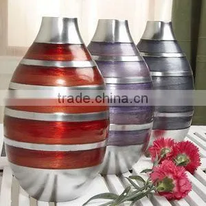 Beautiful Aluminium Enamel Flower Vases Decorative Cylinder Aluminum Vase thumbnail-1