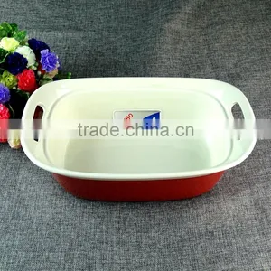 High Quality Fashion Red Ceramic Bakeware With Two Handles Bulk Fast Shipping thumbnail-2