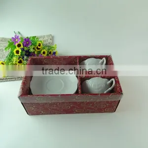 Stock Cheap Hotel Restaurant Porcelain Antique Coffee Cup and Saucer Set With Color Box thumbnail-1