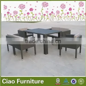 2014 New Style PE Rattan High End Garden Dining Table With Chairs thumbnail-3