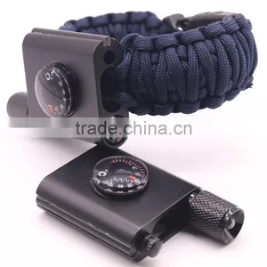 Newest Design Outdoor Survival Compass Paracord Bracelet With LED Light thumbnail-6