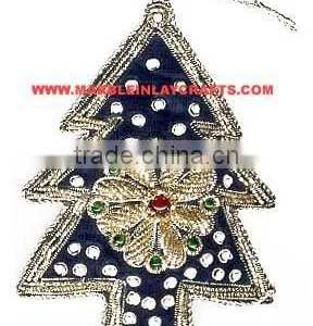 Tree Shape Hand Embroidery Christmas Hanging For Decoration thumbnail-1
