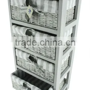 Foldable Wooden Chest With 4 Foldable Drawers thumbnail-1
