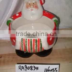 Promotional Santa Shape Christmas Ceramic Ashtray for Christmas Supply thumbnail-1