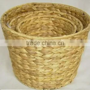 Round Waterhyacinth Basket/garden Planter/flowerpot thumbnail-1