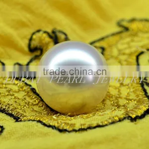 AAA 13-14mm Undrilled White Round Loose South Sea Pearl thumbnail-1