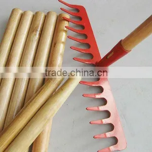 Long Wooden Handle Rake Handle for Gardening Used thumbnail-1