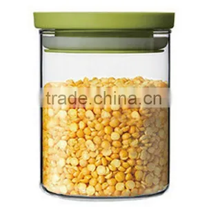 Borosilicate Glass Storage Jar With Plastic Lip, Food Storage thumbnail-1
