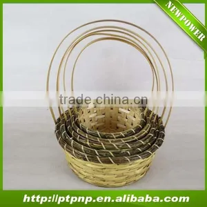 Natural Chinese Antique Storage Bamboo Basket thumbnail-1
