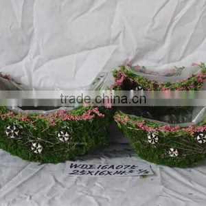 Decorative Moss and Sisal Flower Pot With Handle Material Moss,sisal, Grass,cornhusk thumbnail-3