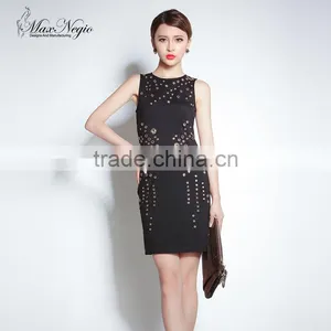Maxnegio Guangzhou Clothing Manufacturer Vfemage With Gold Eyelet Ladies Casual Dress thumbnail-1