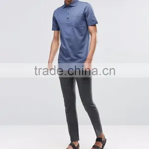 MGOO OEM Factory Casual Summer Plain Side Split 180g 100% Cotton Short Sleeve Mens POLO Shirt With Chest Pocket thumbnail-4