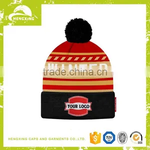 Kids Cotton Hand Knitted Woolen Caps Fashion Winter Hats And Caps With Pom thumbnail-2