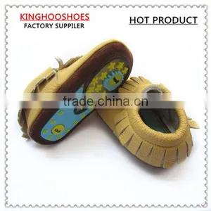 Rubber Sole Baby Shoes 2015 New Produced Genuine Leather Cow Leather Kids Shoes thumbnail-1