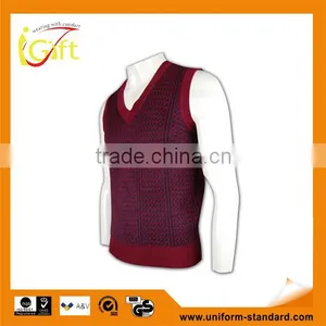 ISO9001/BSCI Manufature Good Quality Blank Unisex V-neck Cardigan Vest thumbnail-1