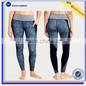 Custom Wide Waist Yoga Pants Tights With Leg Pockets Woman Leggings thumbnail-1
