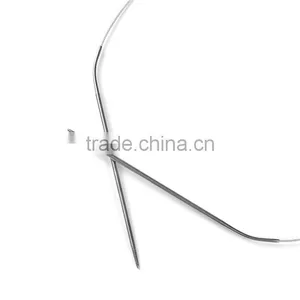 Custom Silver Tone Stainless Steel Circular Knitting Needles 81cm(31 7/8") Long Long, Needle Thickness: 3mm( 1/8") thumbnail-2