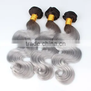 High Quality Wholesale Price 1B/grey Virgin Human Hair , Ombre Hair thumbnail-6