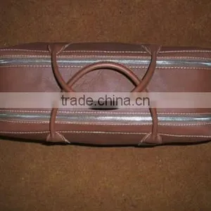 High Quality Genuine Cow Light Brown Leather Travel Briefcase Leather Bag thumbnail-3