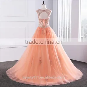 2018 Tulle Quinceanera Ball Gown With Intricately Beaded Bodice Gemstone Beading Bridal Gowns Quinceanera Dress ED0254 thumbnail-5