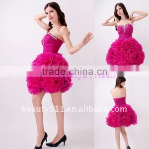 Astergarden Real Photo Sweetheart Beading Rose Prom Organza Cocktail Dress AS145 thumbnail-1