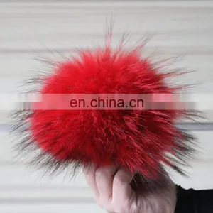 Chinese Factory Wholesale Colorful Real Raccoon Fur Pom Poms thumbnail-2