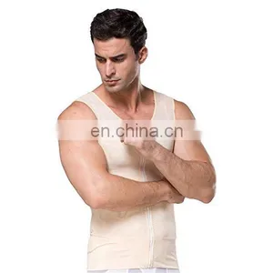 OEM Mens Abdomen Slim Body Shaper Shirt With Zipper thumbnail-3