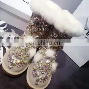 Aidocrystal 2016 New Design Women Boots High Quality Diamond Bootie Shoes Sexy Girls Women Snow Boots thumbnail-1