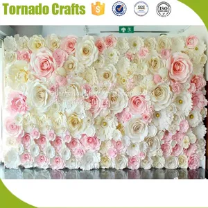 2017 Wholesale Amazing Artificial Pink White Paper Flower for Wall Wedding Decoration thumbnail-1