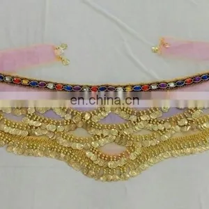 High Quality Organza Gold Coin Belly Dance Hip Scarf With Gradient Color Y-2053# thumbnail-4