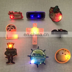 Wholesale Most Popular Hot Sales Special Custom Blinking LED Flashing Pin Badge&Custom Button LED Badge&LED Badge thumbnail-1