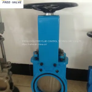Hand Wheel Operation Soft Seal Resilient Seat Ductile Iron PN10 Knife Gate Valve thumbnail-2