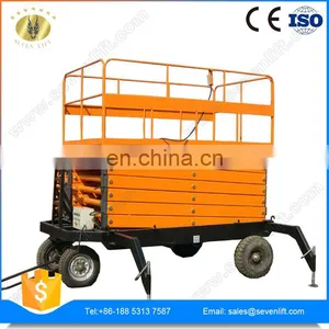 7LSJY Shandong SevenLift Hydraulic Wholesale Outdoor Use Manual Low Noise 12m Trailing Hydraulic Lift for Painting thumbnail-4