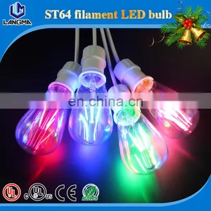 RGB Dimmable Remote Color Changing Lamp Bulb 220V RGB ST64 ST21led Filament Color Smart Bulb thumbnail-1