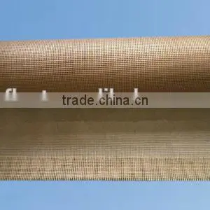 Systems 1*1/2*2/4*4/10*10 Hole Teflon Fiberglass Conveyor Belt Brown With Bull Nose Joint High Temperature Made in China thumbnail-1