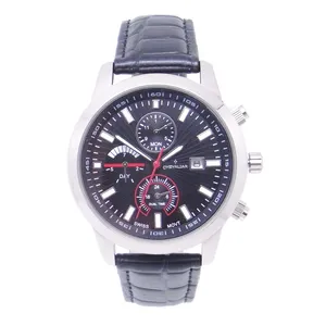 Stainless Steel Chronograph Watches Man Genuine Leather Multi-Function Watch thumbnail-5