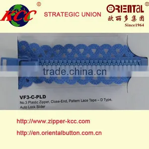 Patterned Lace Tape Zipper for Garments thumbnail-1