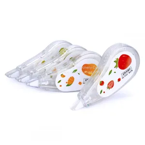Plastic Corrector Pen Tape New Design Non-toxic School Stationery Supply Correction Tape Blister Card Fruit Design thumbnail-1