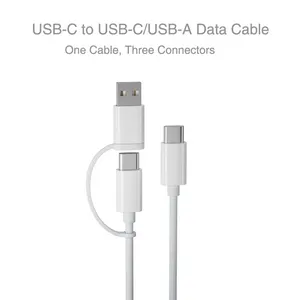 100W PD Fast Charging 2 in 1 Type C to Type C and USB-A Cable 5A USB C Data Cable for Huawei Mate 40 Xiaomi 11 thumbnail-3