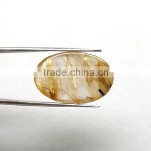 Golden Rutile Stone / Natural Rutile Cabochon Gemstone / Rutilated Quartz / thumbnail-3