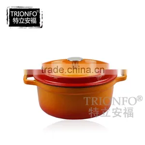 Trionfo Orange Pot Pre-seasoned Cast Iron Cookware Enameled Hot Pot thumbnail-1