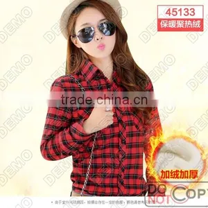 Fashion Casual Yarn-dyed Plaid Long-sleeve Ladies' Shirt thumbnail-1
