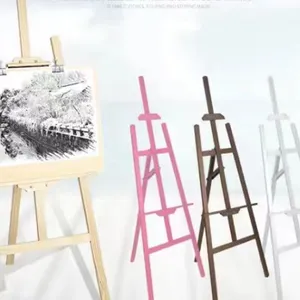 Painting Wood Easel Adjustable Wooden Easel Natural 145cm Foldable Beech Wood Easel thumbnail-5