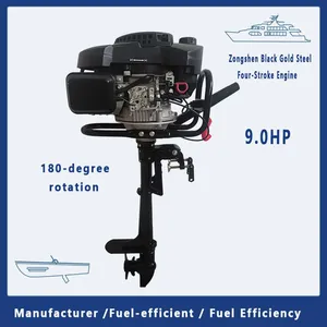 New 9.0HP 4-Stroke Gasoline Outboard Motor Marine Propeller Thruster thumbnail-1
