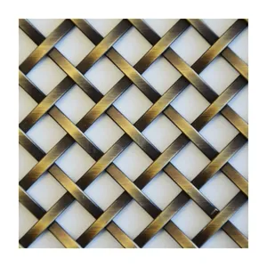 Stainless Steel Decorative Crimped Wire Mesh / Woven Metal Curtain Mesh (plain Weave) for Interior Decoration. thumbnail-3