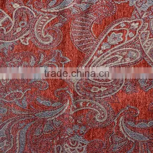 Red Jacquard Sofa Fabric Polyester Microfiber Fabric thumbnail-3